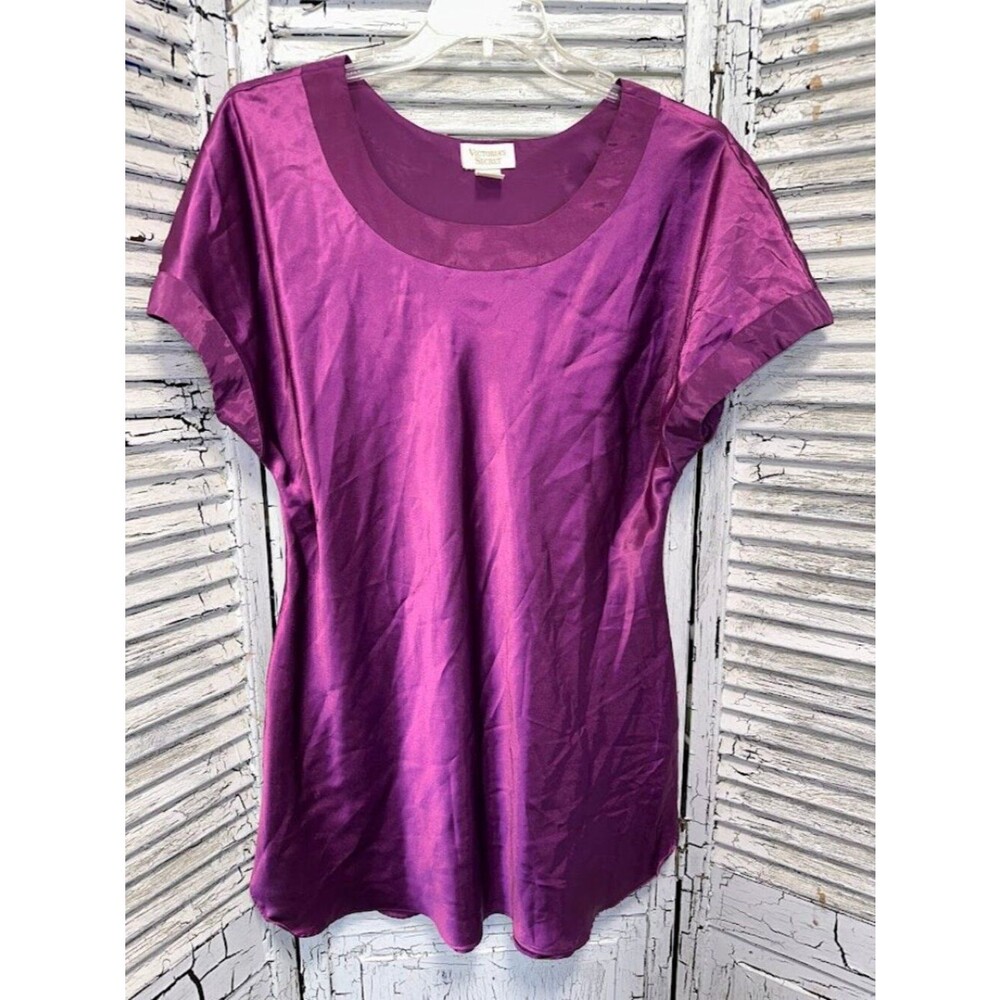 Vintage Victoria Secrets Gold Label Purple Shirt Nightgown/Sleep Dress Size M/L